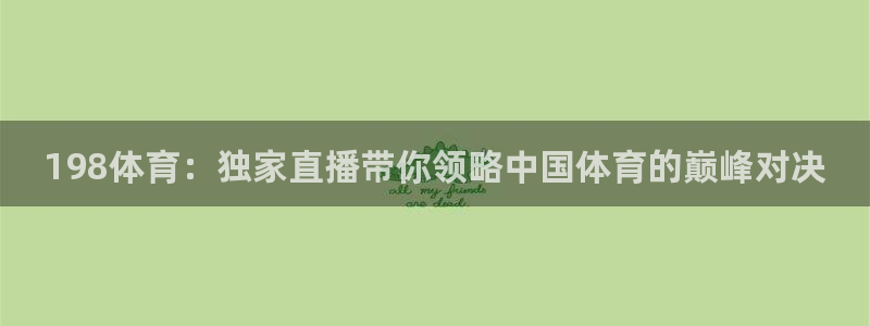 198体育：独家直播带你领略中国体育的巅峰对决